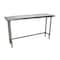 Bk Resources Stainless Steel Work Table Flat Top With Open Base 72"Wx18"D VTTOB-1872 - alternate 1